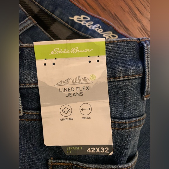 Men’s Eddie Bauer fleece lined Jeans size 42w 32L - Picture 4 of 6